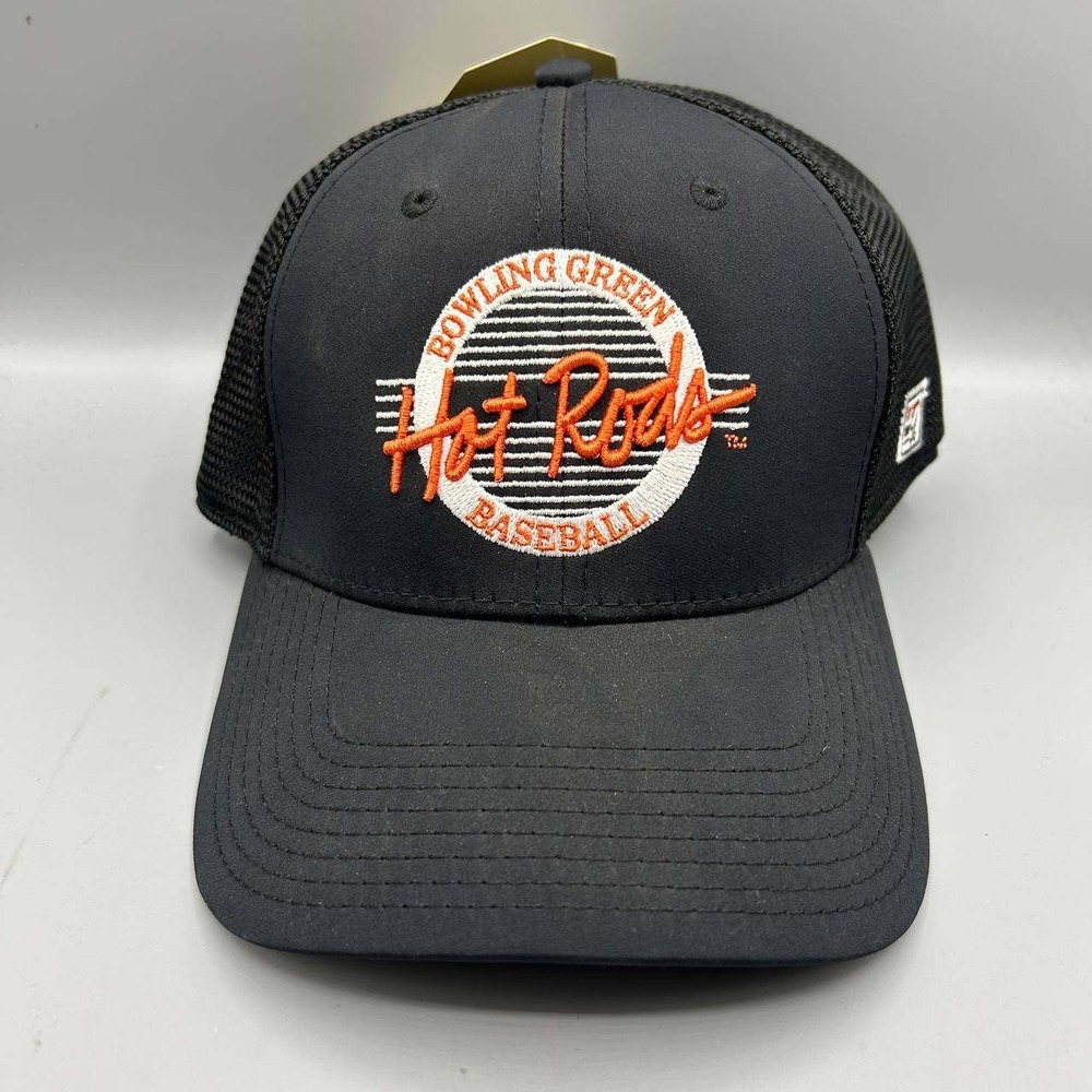 Green Hot Rods Trucker Hat Men Black S-M The Game Stretch Fitted Cap New